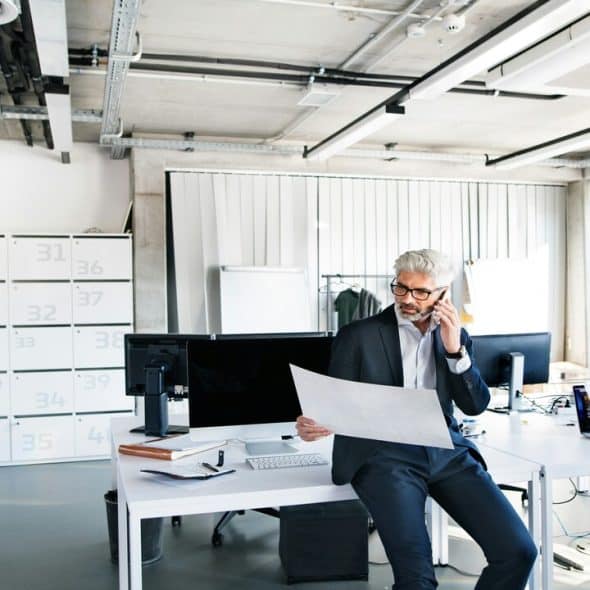 A man hard at work in the office