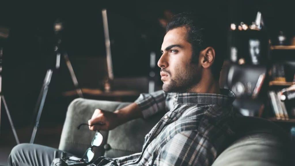 A man thinking critically in a quiet space
