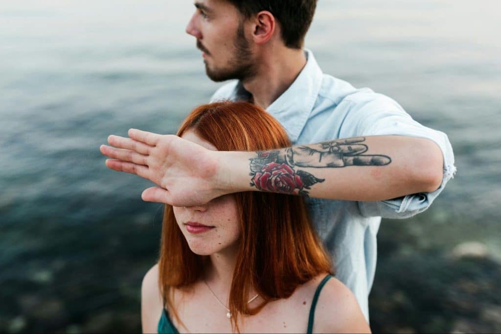 A man and woman at the beach