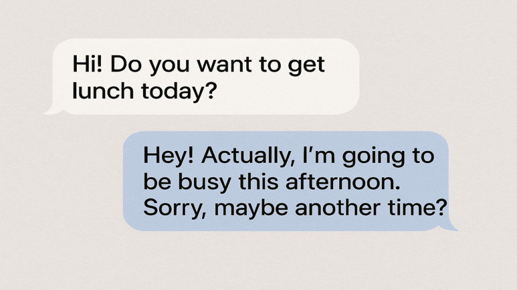 A screenshot of a chatbox between two friends.