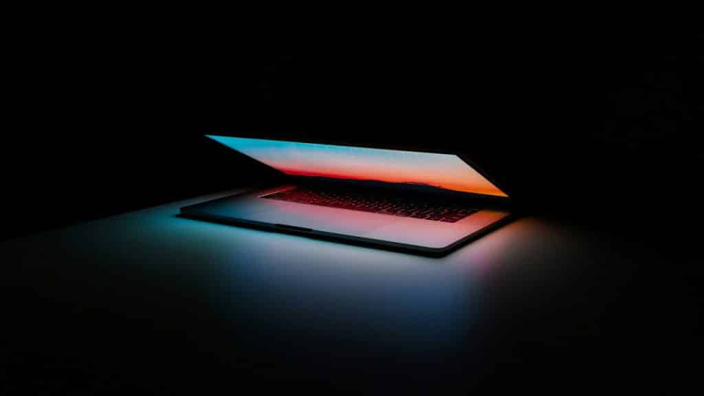 An open laptop on a table