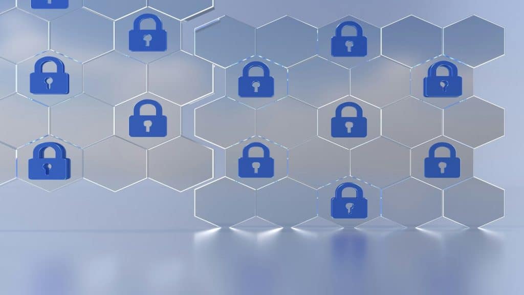 A 3D rendering of digital locks