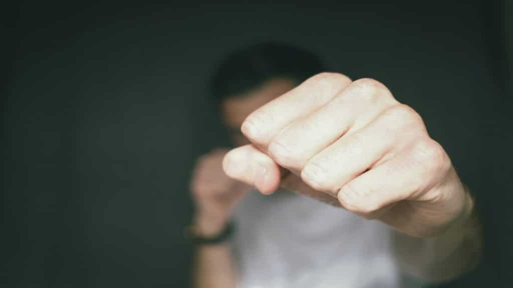 A close-up of a person’s fist