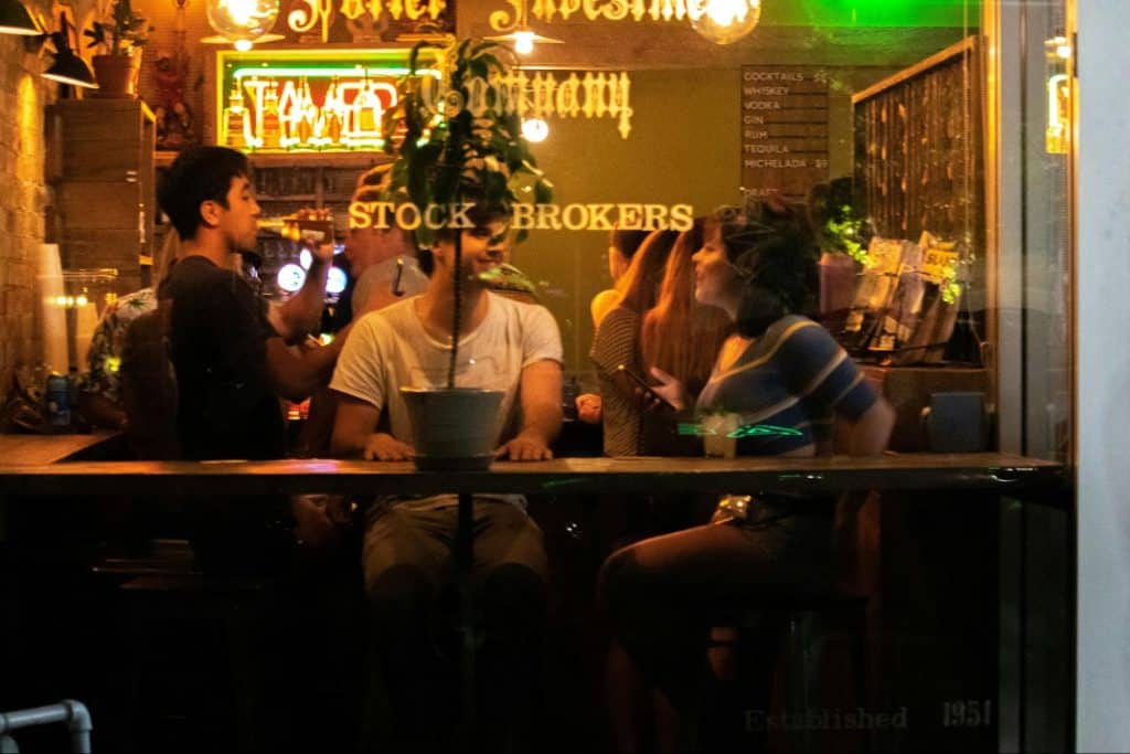 A man and a woman at the restaurant