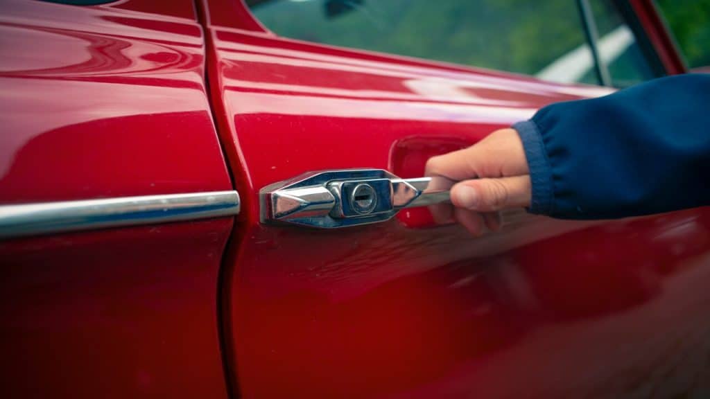 A person about to open the car door