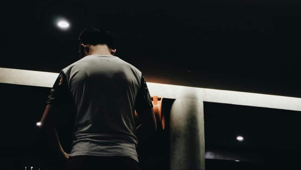 A picture of a man’s back