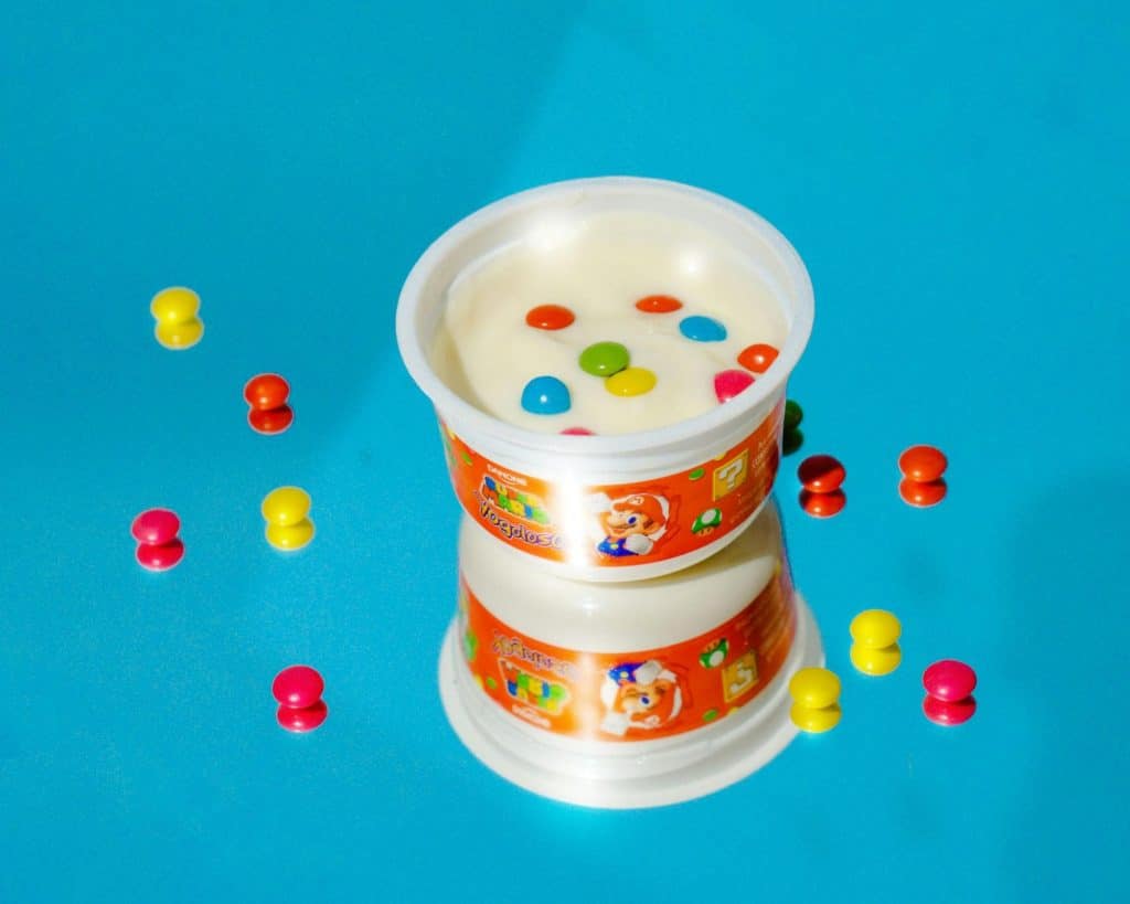 A picture of flavored yogurt
