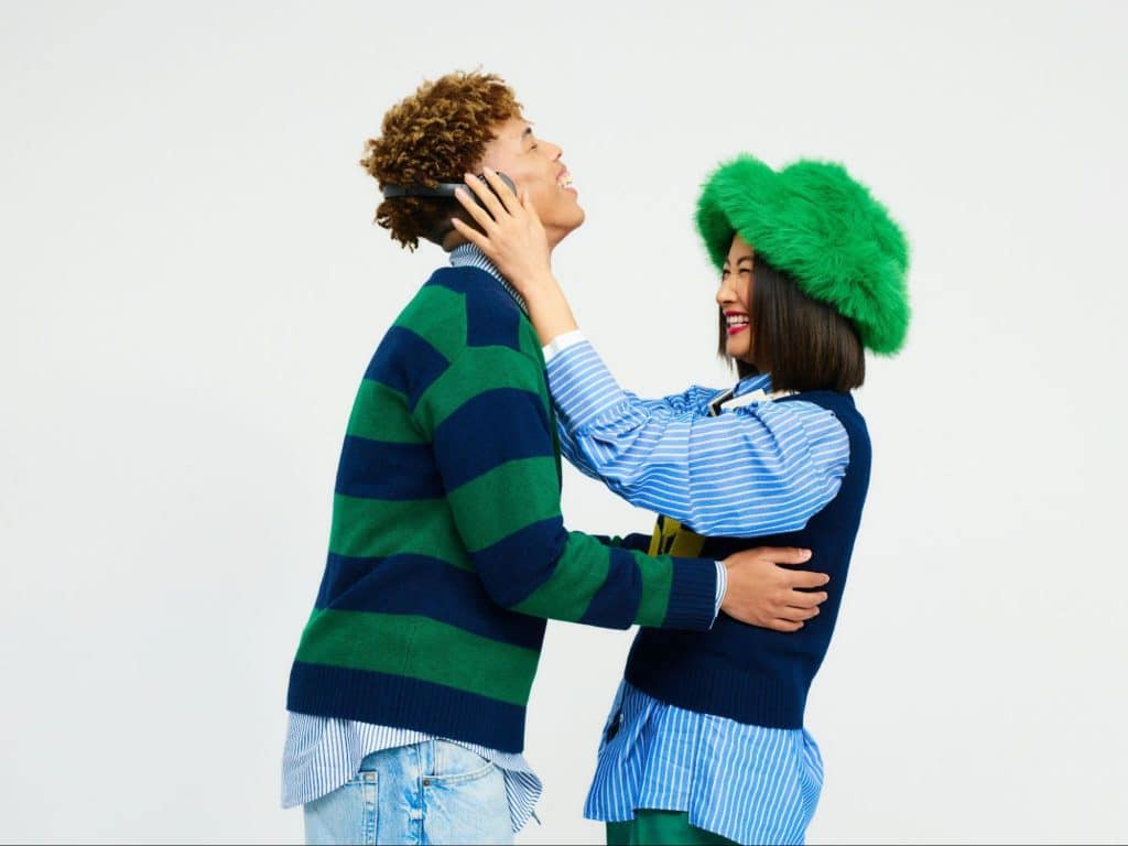 A man and woman having a fun time together