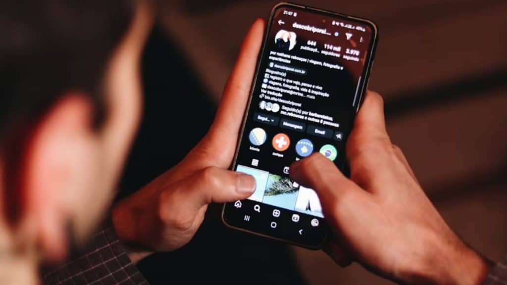 Phone screen showing algorithm suggested content sparking emotional reaction