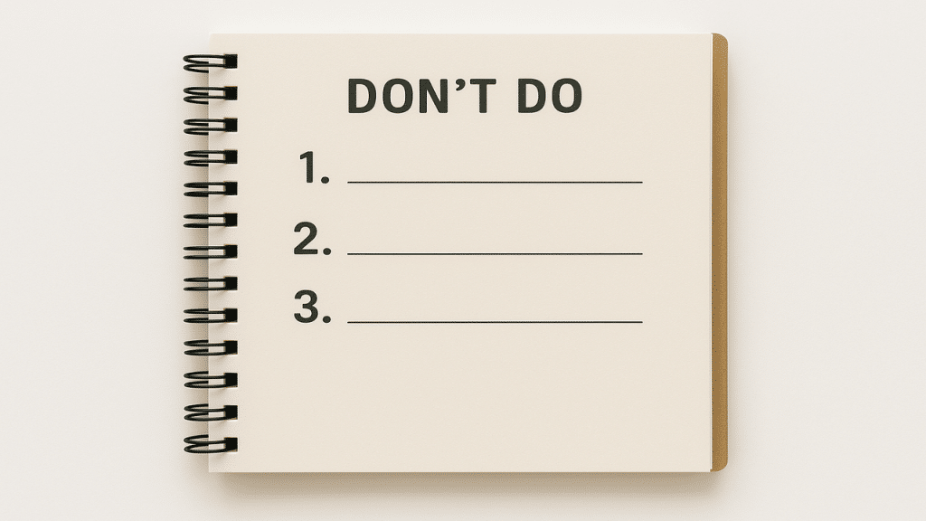 A “don’t do” list