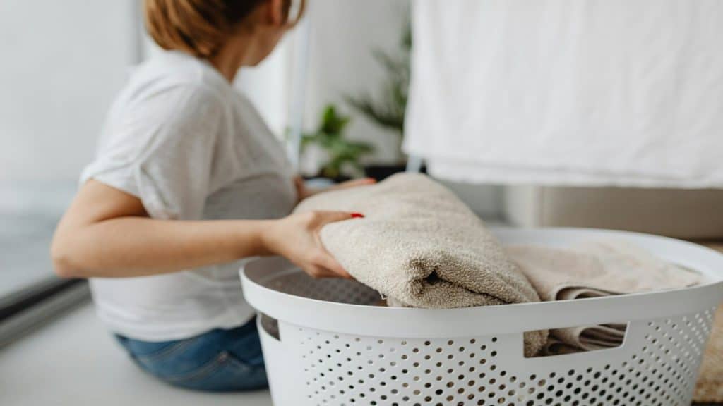 A woman doing laundry