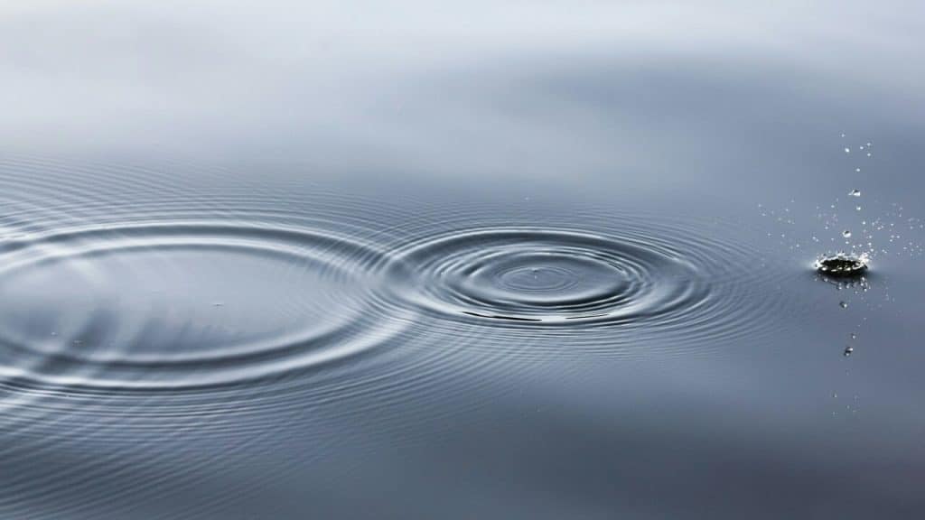 A close-up of a water ripple