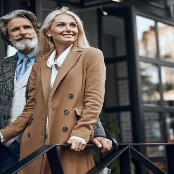 A stylish mature couple.