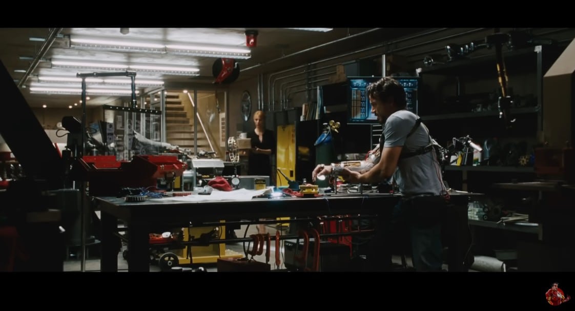 A picture of iron man with his wife.