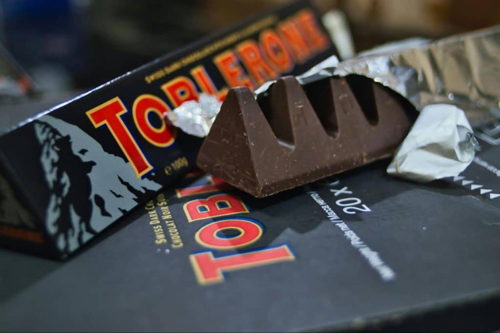 A picture of dark chocolate.
