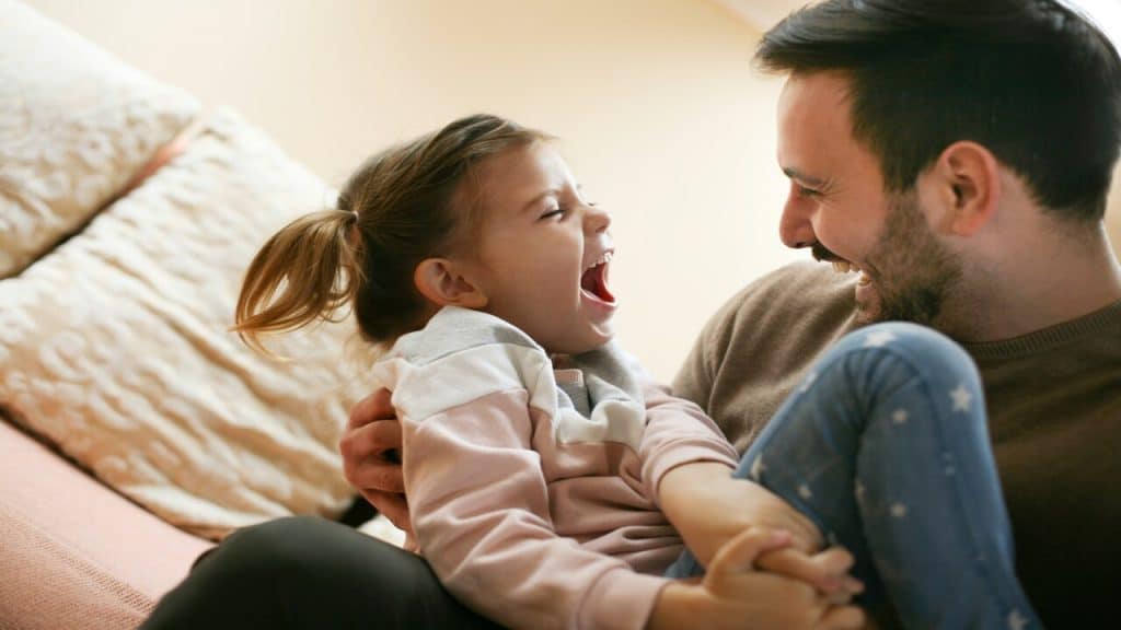 A man spending time with his daughter