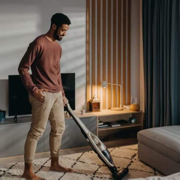 Man completing a task after casually mentioning it earlier