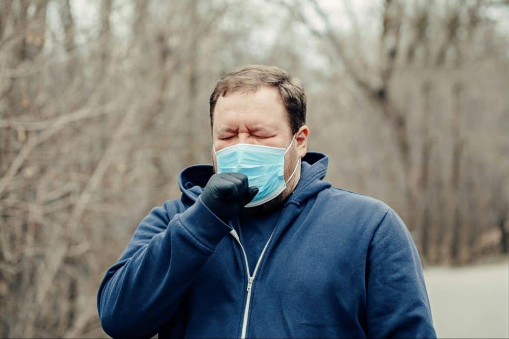 A man getting sick.
