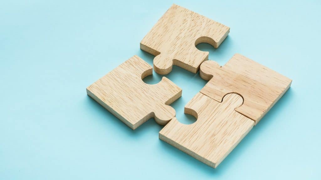 Big wooden puzzle pieces
