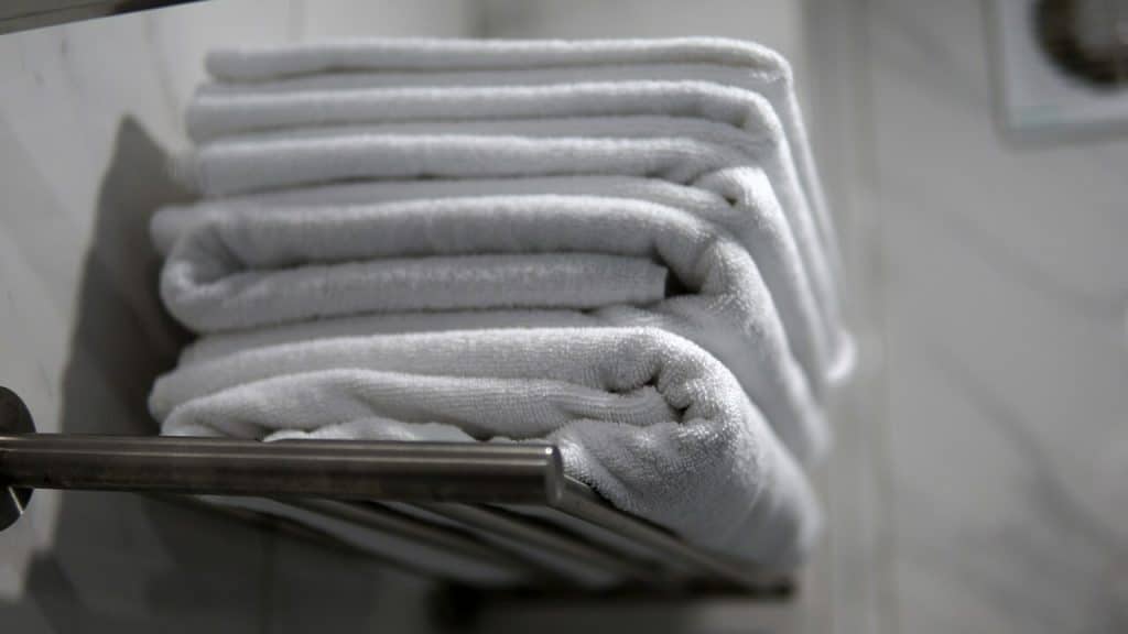 Clean white towels at home