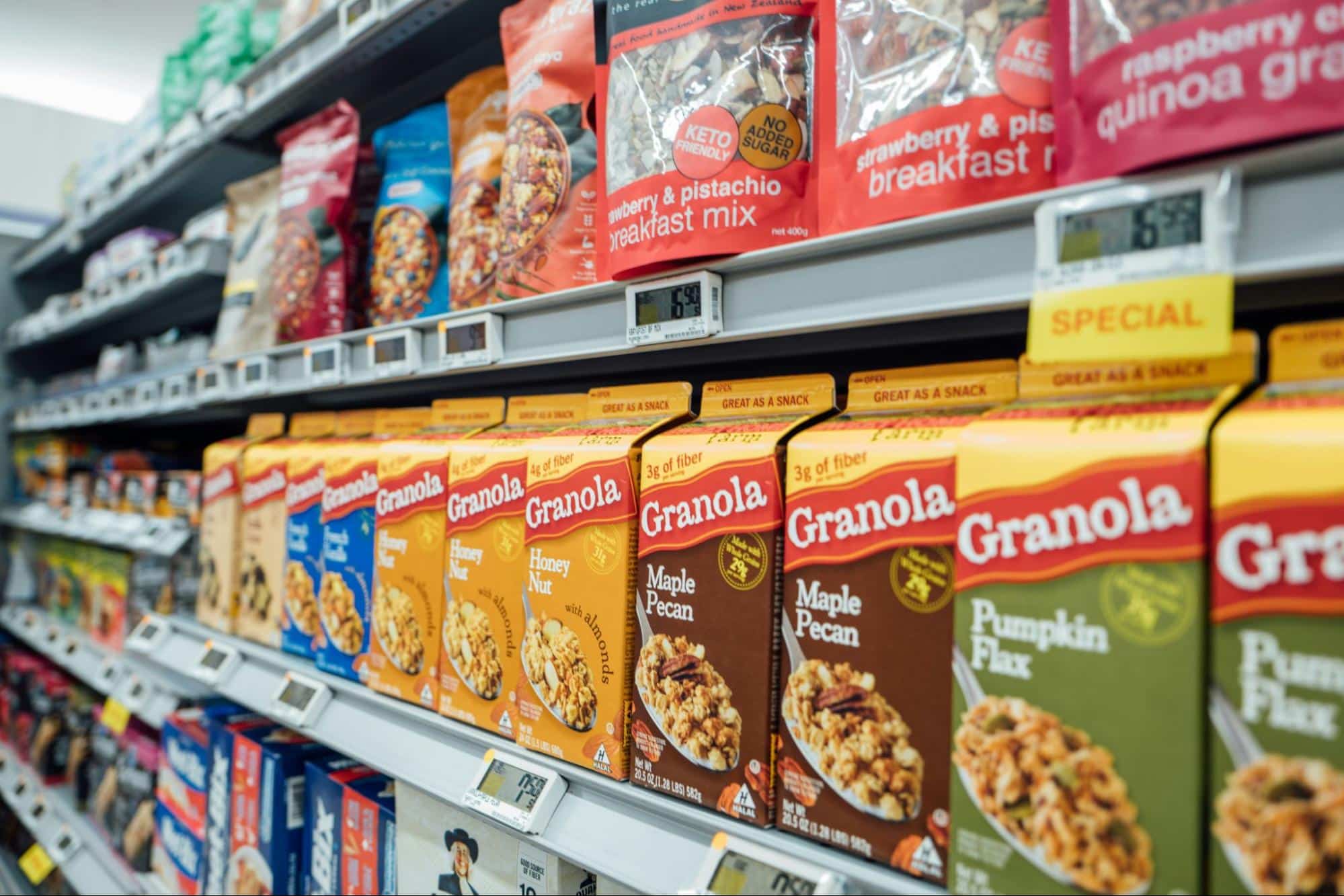 A picture of different kinds of oatmeal.