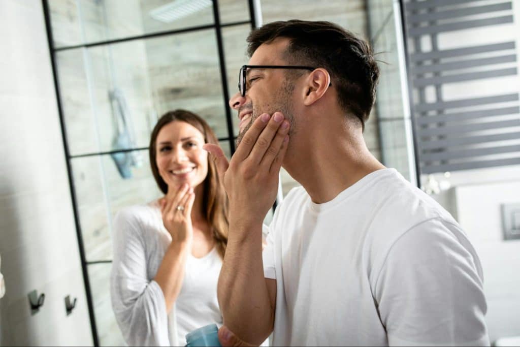 A woman asking a man with his routine.