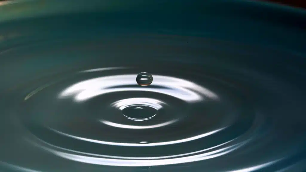 A close-up of a water ripple