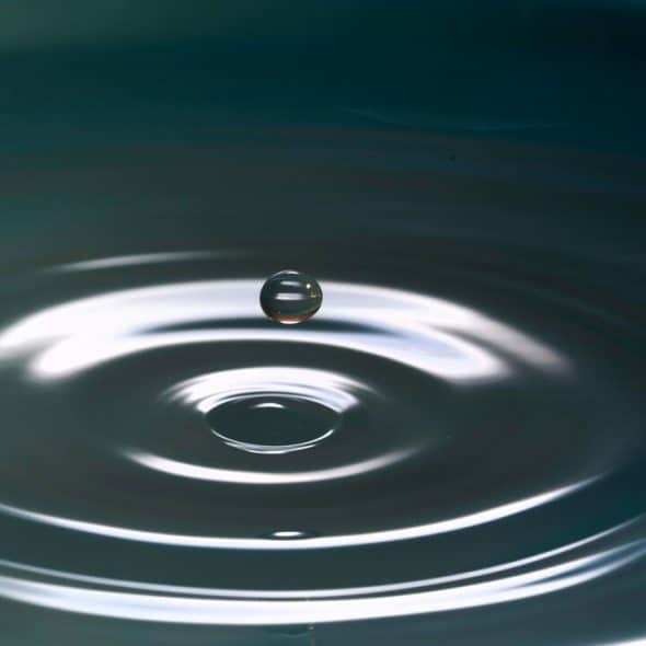 A close-up of a water ripple