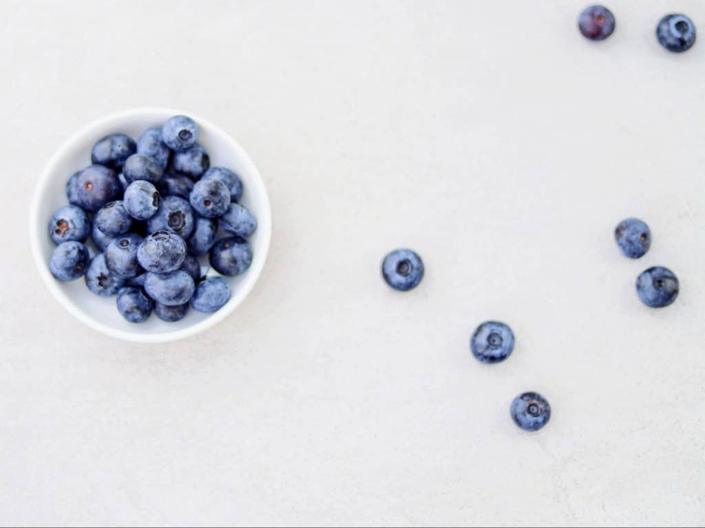 Blueberries in a bowl.