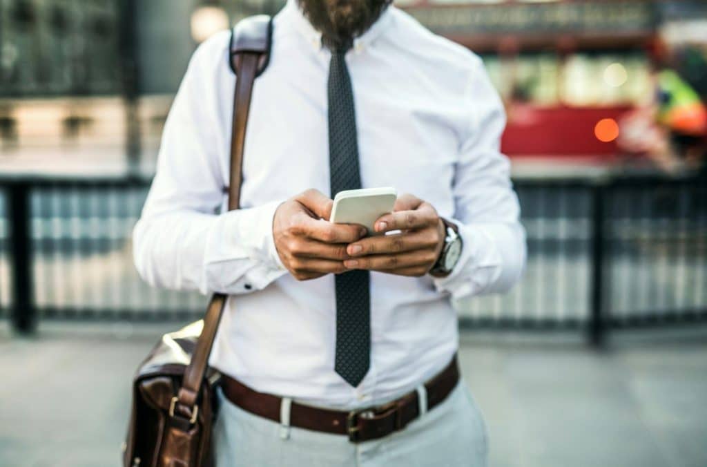 A man checking his phone.