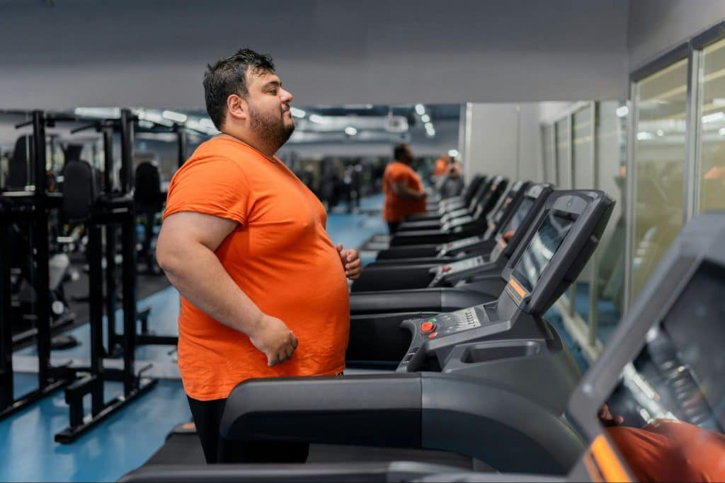 A man using treadmill