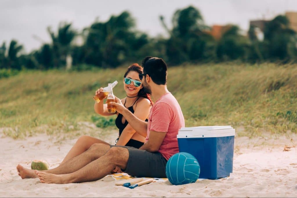 A man and woman having a good time together