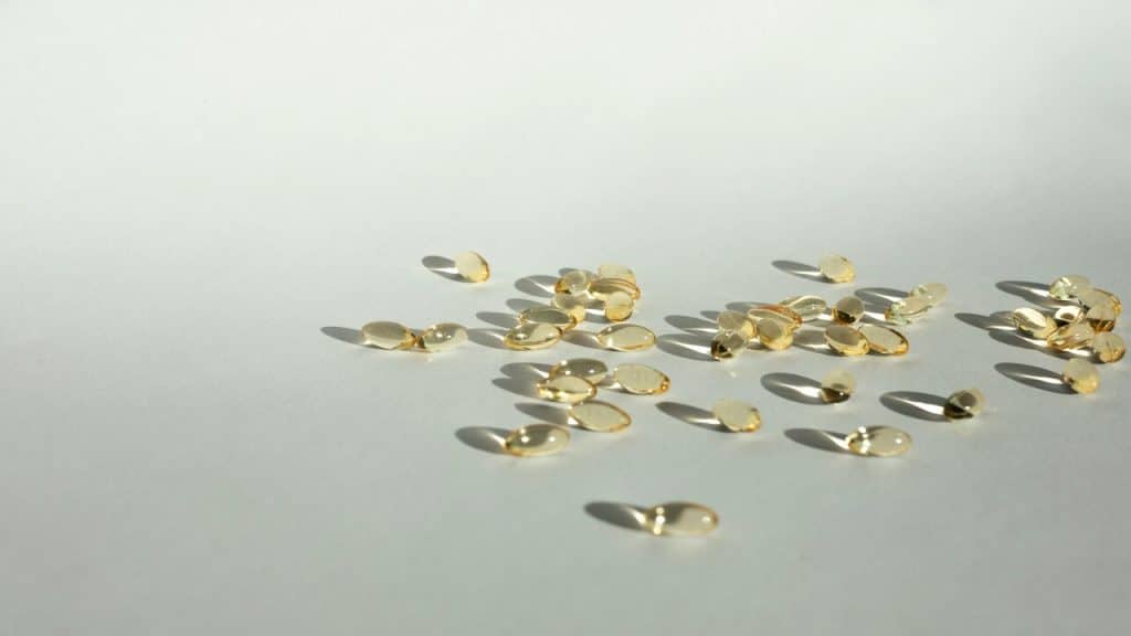 Gel vitamins on a white background