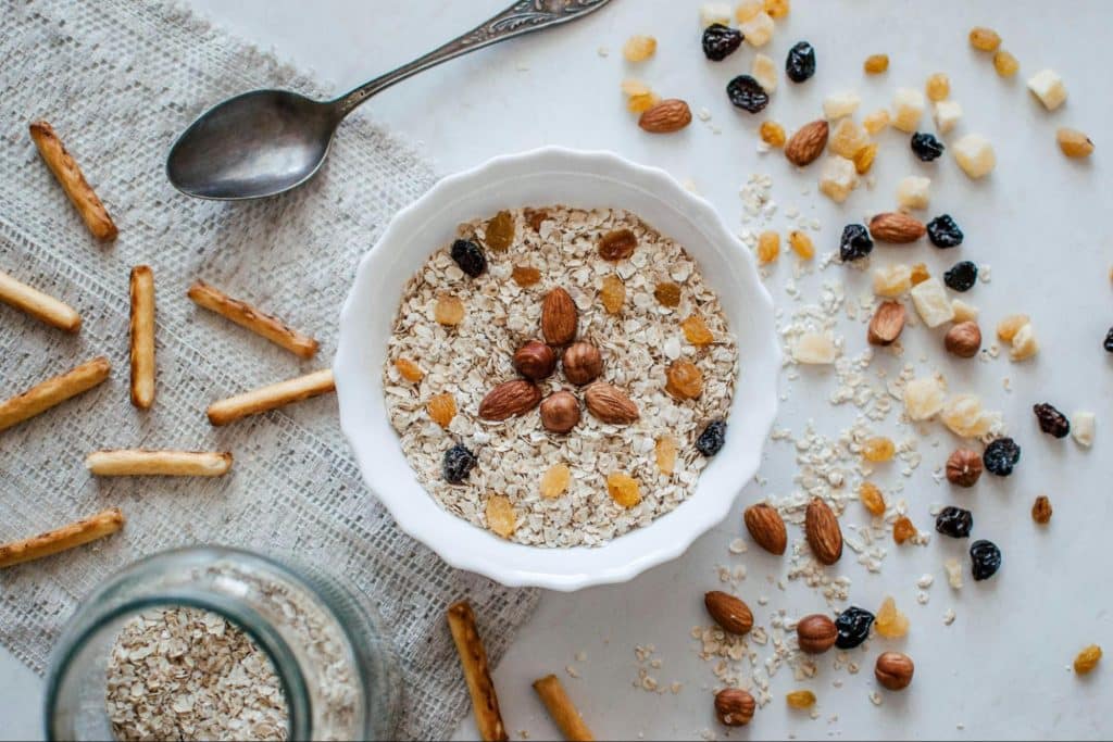 An oatmeal on a cup.