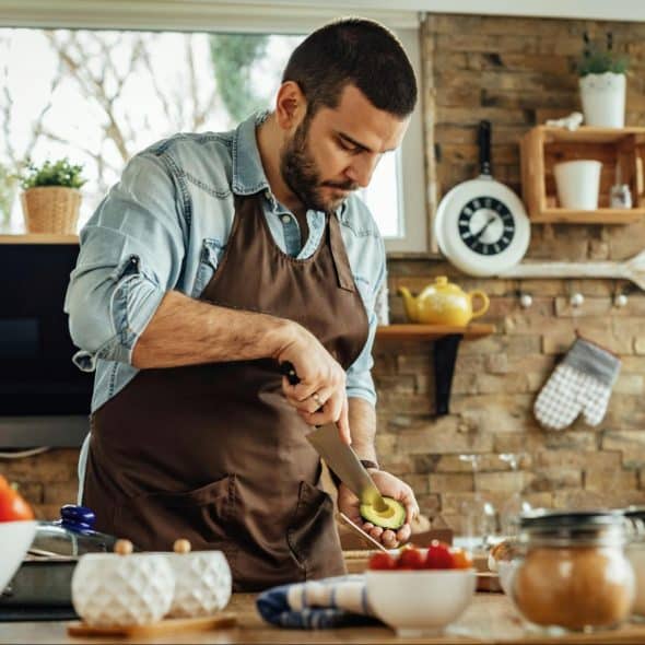 A man preparing a healthy food.