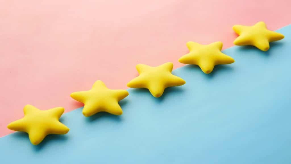 Five stars indicating reviews