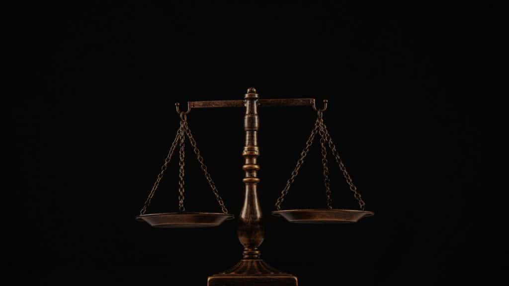 A golden balance scale