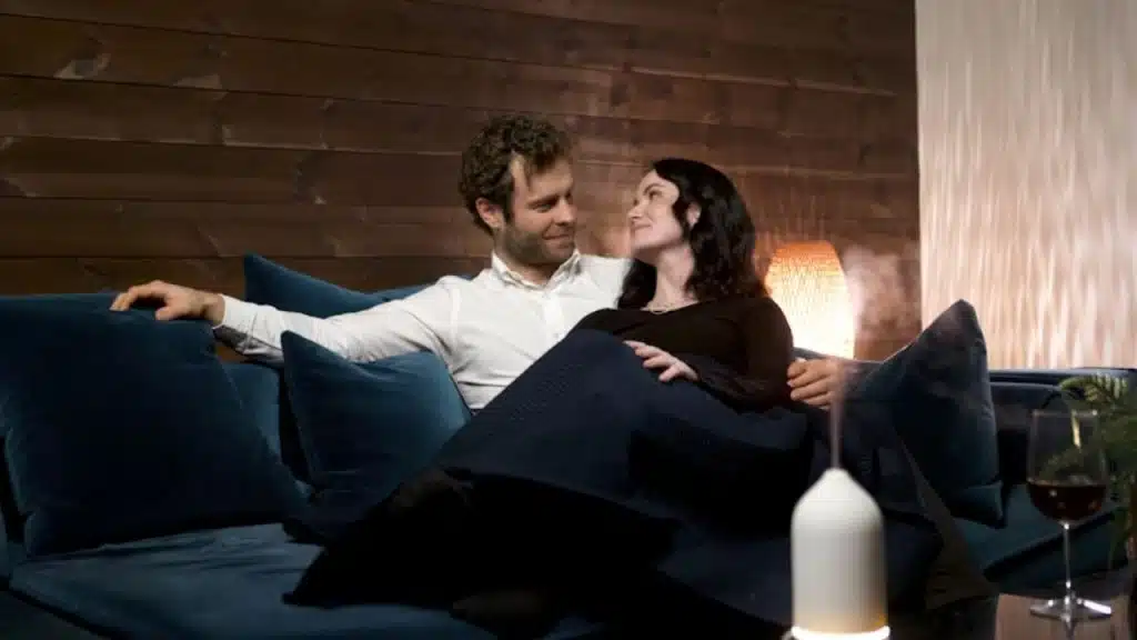 Couple sharing relaxed, silent time together.