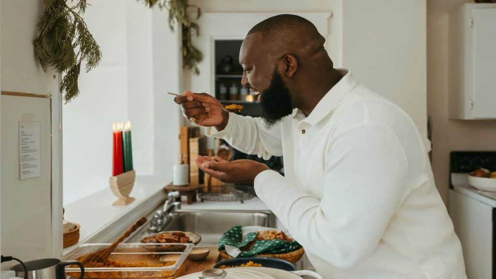 A man preparing food