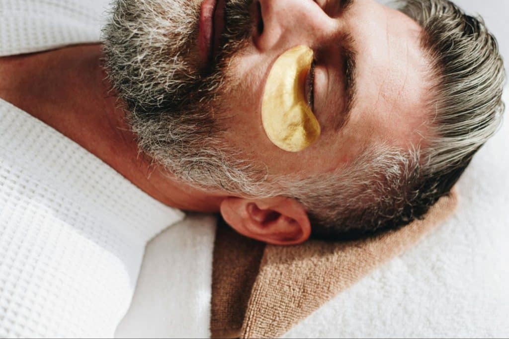 A man doing a selfcare.