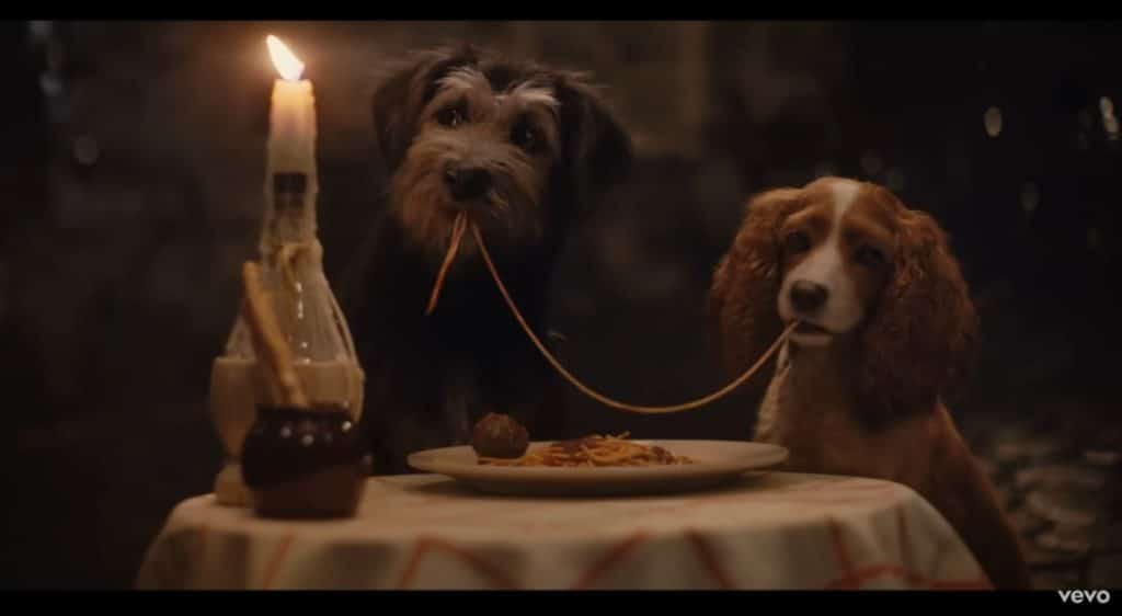 A picture of lady and the tramp
