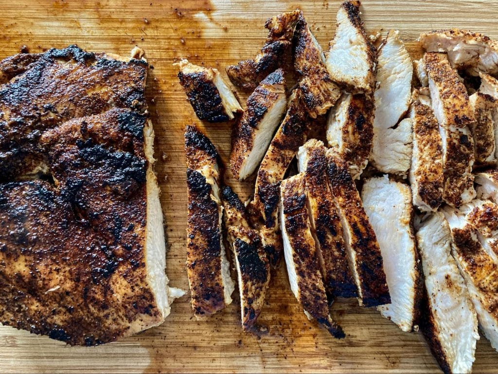 A picture of charred meats
