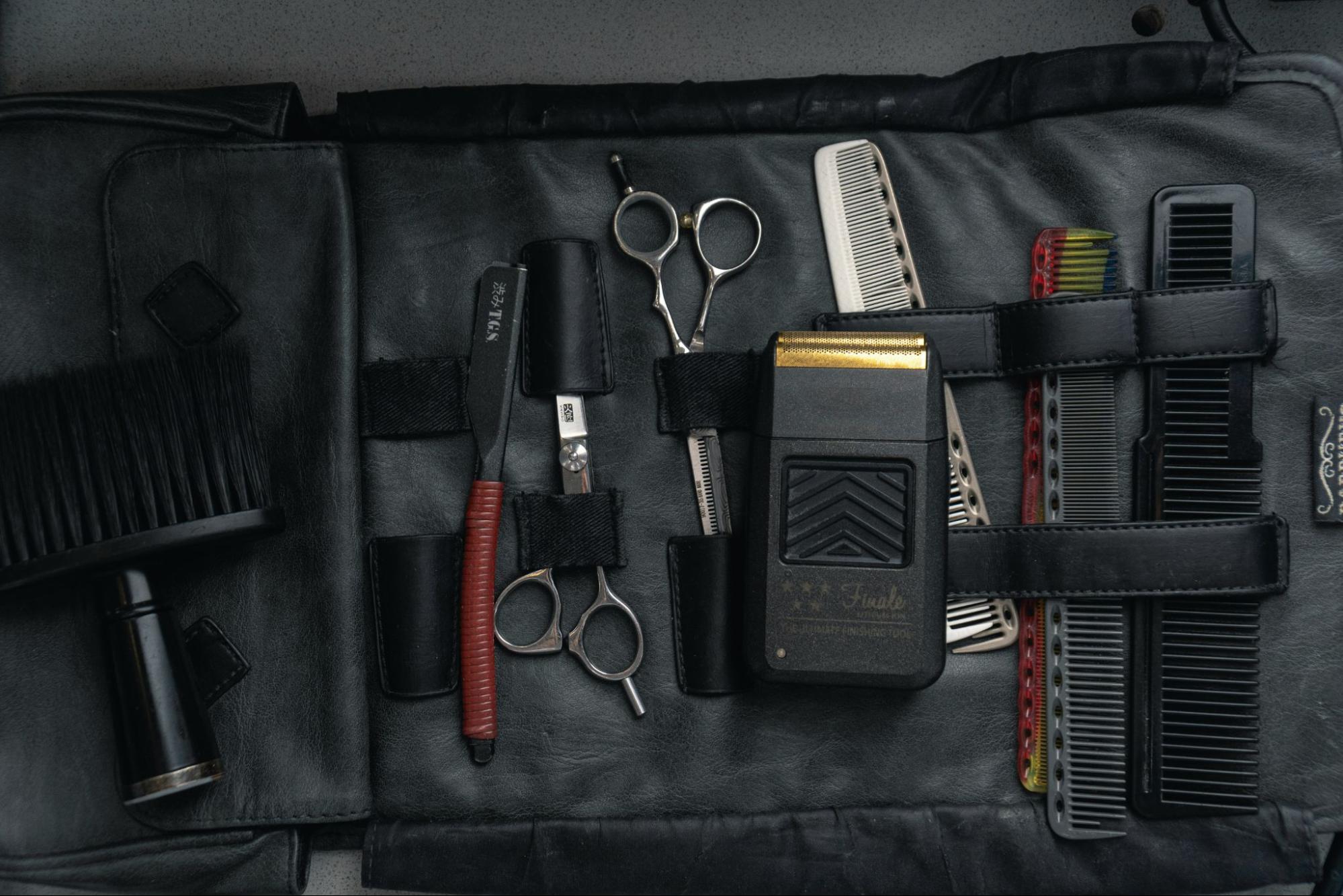 A travel friendly kit for a man’s grooming needs.
