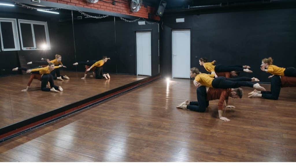 Man taking up a dance class where he finds it comfortable and relaxing