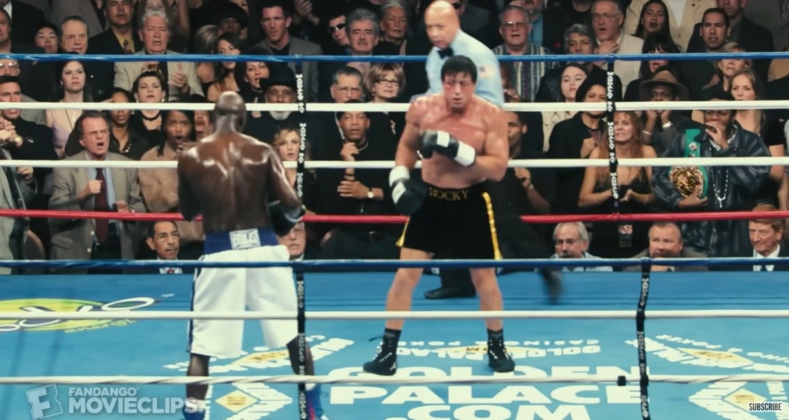 A picture of Rocky in a boxing ring.