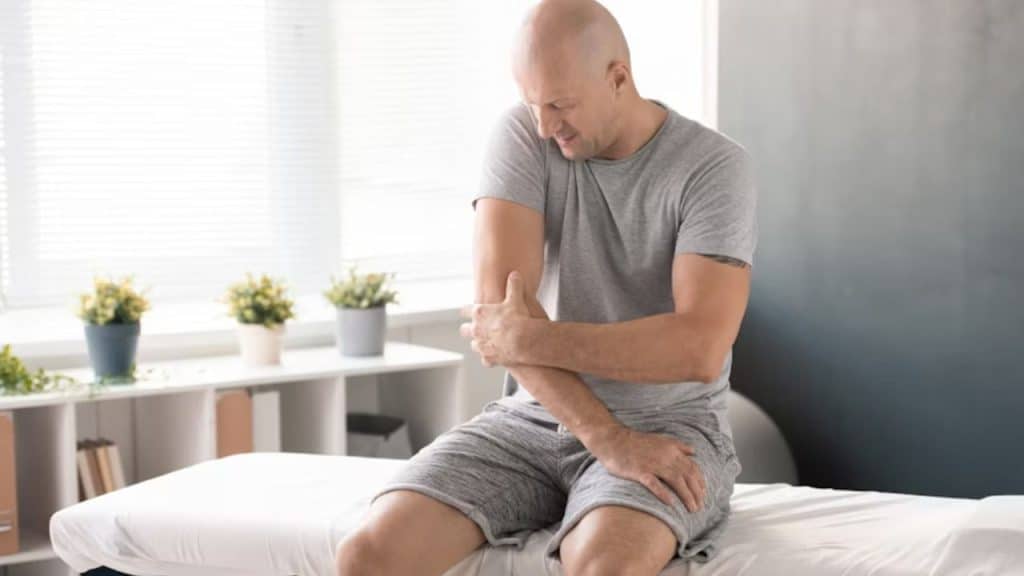 Man feeling weak connecting gut health.