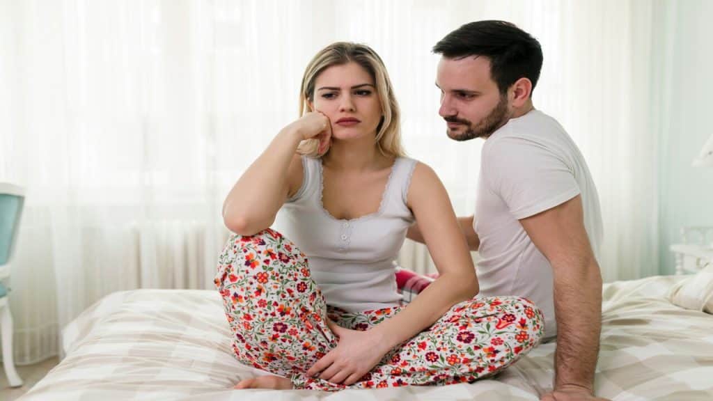 A couple having a serious talk