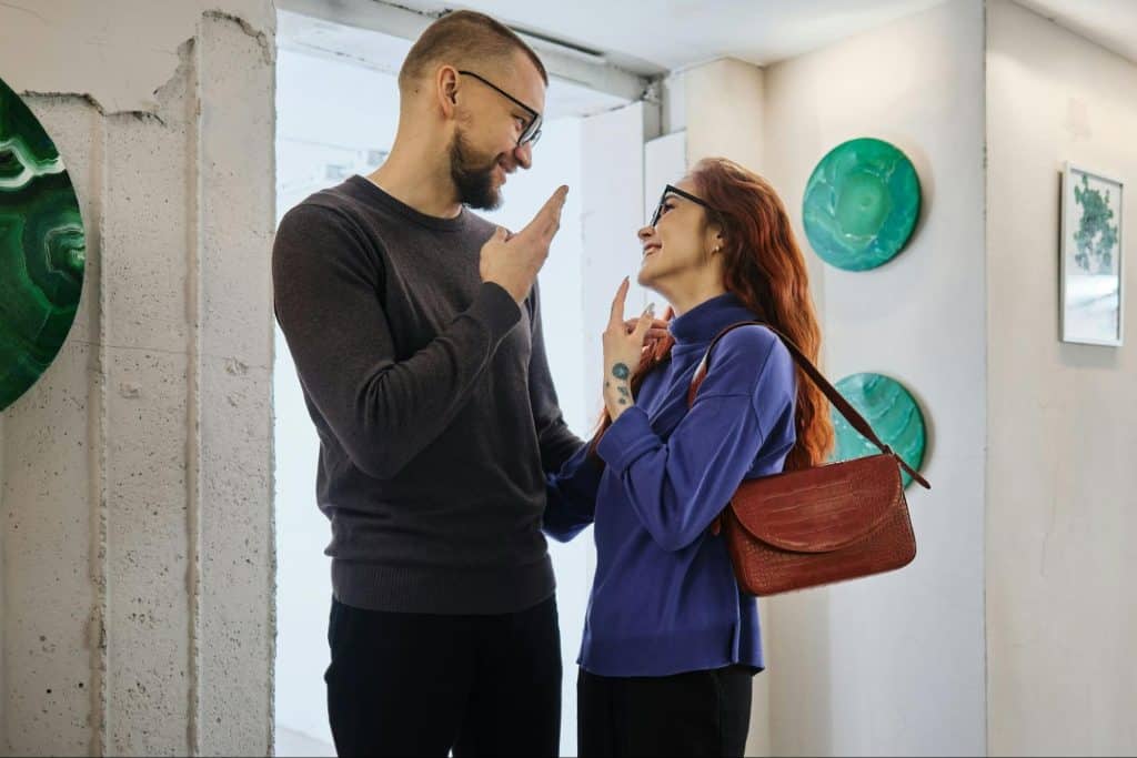 A man and woman happy together 