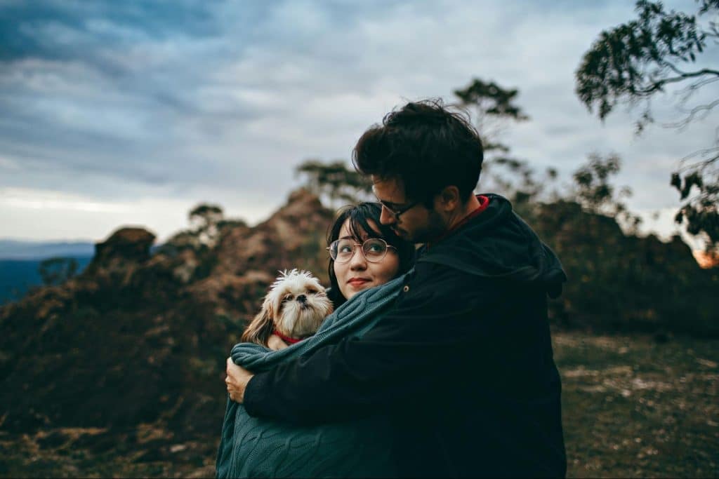 Couple with their pet.