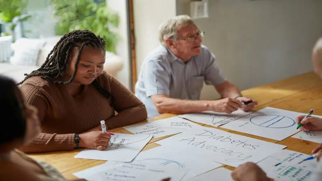 A group of advocates in a planning meeting